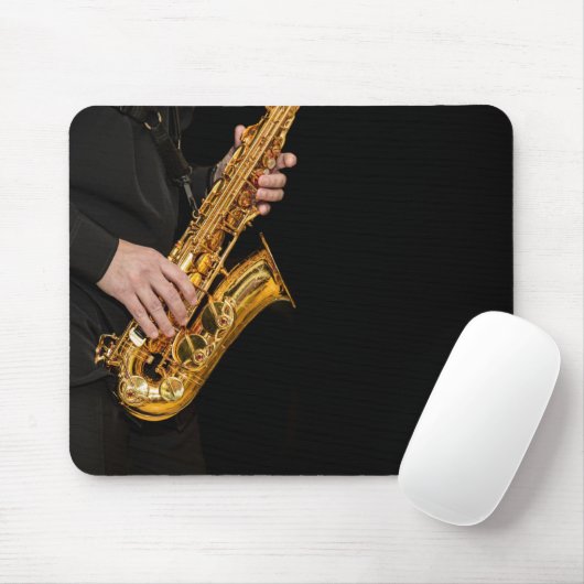 Saxophon Player Jazz Mouse Pad | sächsisch Mousepad (Mit Mouse)