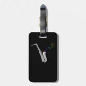 Saxophon Player Jazzmusiker Sax Gepäckanhänger (Rückseite vertikal)