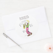 Saxophon Player Music Quotes Comic Book Art Runder Aufkleber (Umschlag)