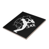 Saxophon Player Musical Notes Jazz Music Fliese (Seite)