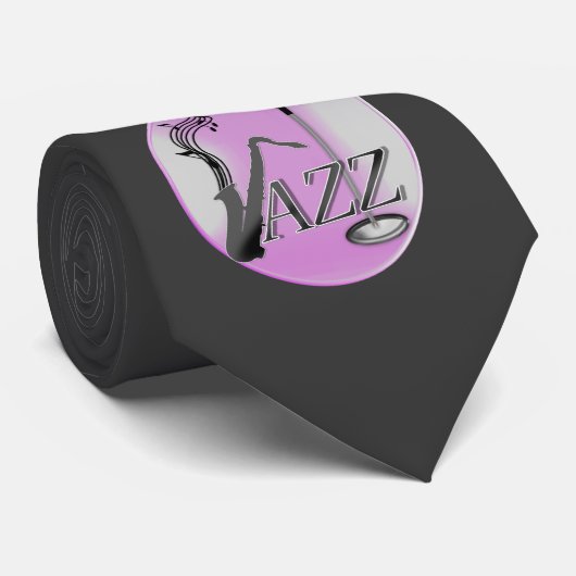 Saxophon Player Musical Notes Jazz Music Krawatte (Gerollt)