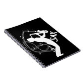 Saxophon Player Musical Notes Jazz Music Notizblock (Rechte Seite)