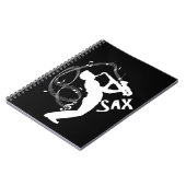 Saxophon Player Musical Notes Jazz Music Notizblock (Linke Seite)