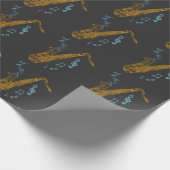 Saxophon Player Musiker Jazz Musik Geschenkpapier (Ecke)