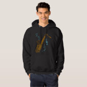 Saxophon Player Musiker Jazz Musik Hoodie (Vorne ganz)