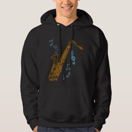 Saxophon Player Musiker Jazz Musik Hoodie (Vorderseite)