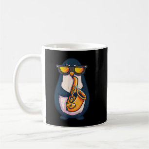 Saxophon Player Pinguin Jazz Band Music Animal Lo Kaffeetasse