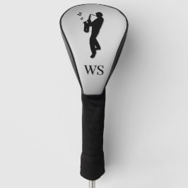 Saxophon Player Silver Monogram Golf Headcover