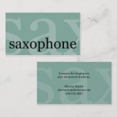 Saxophon Player Teacher Studio Musician Visitenkarte (Vorne/Hinten)