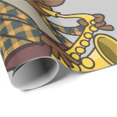 Saxophon Player Wrapping Paper Geschenkpapier (Rolleneckpunkt)