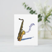 Saxophon Postkarte (Stehend Vorderseite)