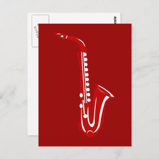 Saxophon Postkarte (Vorne/Hinten)