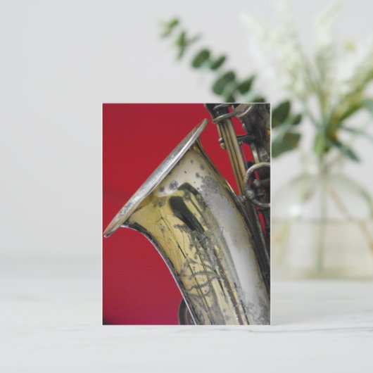 Saxophon Postkarte (Stehend Vorderseite)