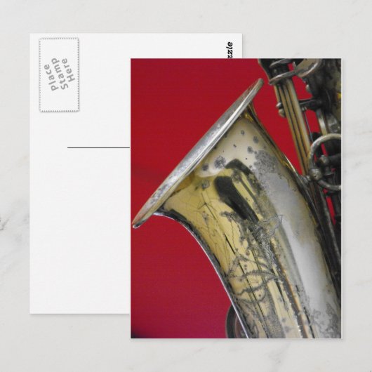 Saxophon Postkarte (Vorne/Hinten)