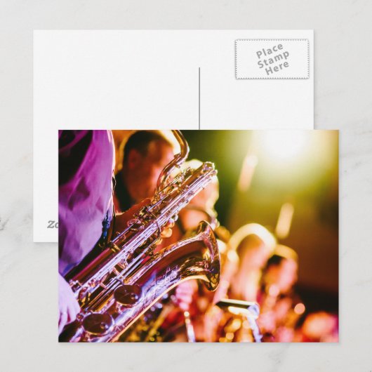 Saxophon Postkarte (Vorne/Hinten)