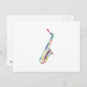 Saxophon Postkarte (Vorne/Hinten)