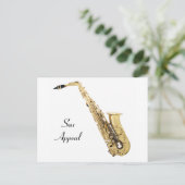Saxophon Postkarte (Stehend Vorderseite)