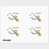 Saxophon Rechteckiger Aufkleber (Blatt)