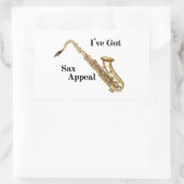 Saxophon Rechteckiger Aufkleber (Tasche)