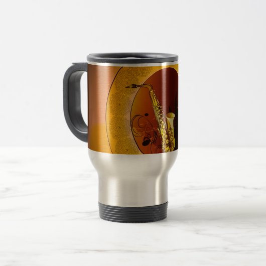 Saxophon Reisebecher (Vorderseite Links)