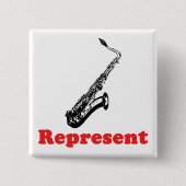 Saxophon Repräsentant Button (Vorderseite)