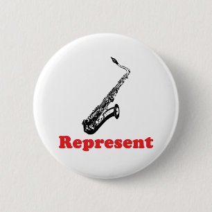 Saxophon Repräsentant Button