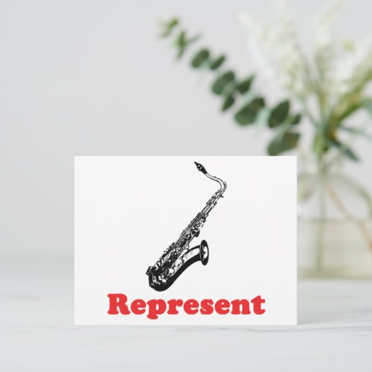 Saxophon Repräsentant Postkarte (Stehend Vorderseite)
