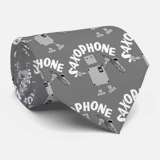 Saxophon Robot Krawatte (Gerollt)