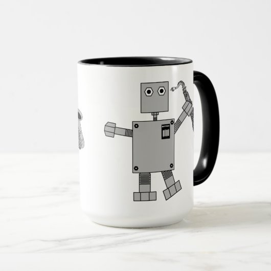 Saxophon Robot Tasse (VorderseiteRechts)