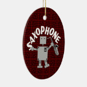 Saxophon Robot Text Keramik Ornament (Rechts)