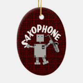 Saxophon Robot Text Keramik Ornament (Hinten)