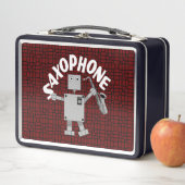 Saxophon Robot Text Metall Brotdose (Beispiel)