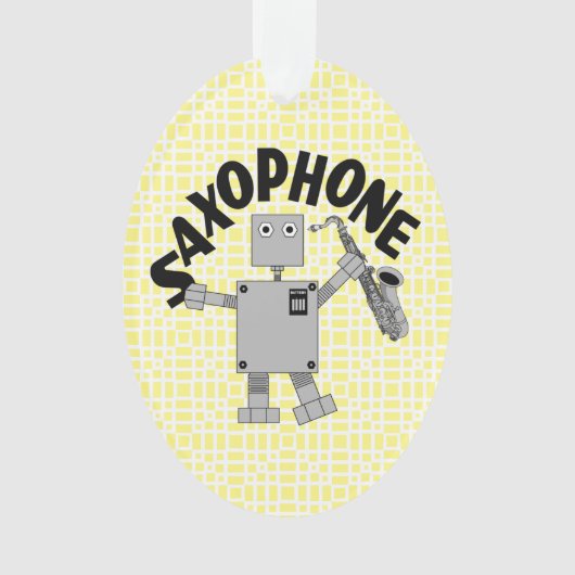 Saxophon Robot Text Ornament (Vorderseite)