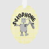Saxophon Robot Text Ornament (Rückseite)