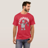 Saxophon Robot Text T-Shirt (Vorne ganz)
