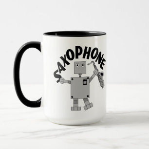 Saxophon Robot Text Tasse