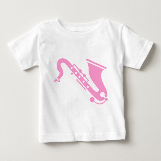 Saxophon - Rosa Baby T-shirt (Vorderseite)
