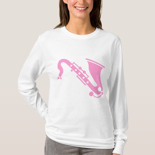 Saxophon - Rosa T-Shirt (Vorderseite)