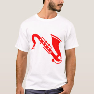 Saxophon - Rot T-Shirt