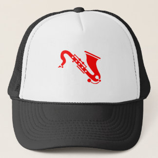 Saxophon - Rot Truckerkappe