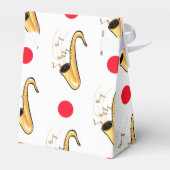 Saxophon, Rot-Weiß-Polka-Punkte Geschenkschachtel (Rückseite)