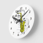 Saxophon Runde Wanduhr (Winkel)