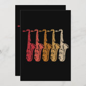 Saxophon Saxaphone Player Music Jazz Tenor Einladung (Vorne/Hinten)
