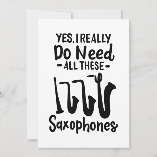 Saxophon - Saxophon - Typen Einladung (Vorderseite)