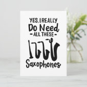 Saxophon - Saxophon - Typen Einladung (Stehend Vorderseite)