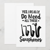 Saxophon - Saxophon - Typen Einladung (Vorne/Hinten)