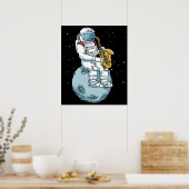 Saxophon Saxophonist gibt Jazzmusik Saxophon Poster (Küche)