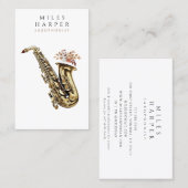 Saxophon Saxophonist Musikerlehrer Visitenkarte (Vorne/Hinten)