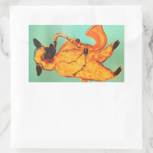 Saxophon: Schafe Rechteckiger Aufkleber (Tasche)