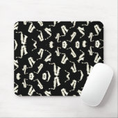 Saxophon Schwarzweiß-Muster Mousepad (Mit Mouse)